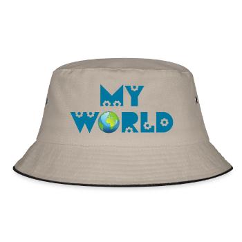 Meine Welt - Bucket Hat - Khaki/Schwarz - Vorne