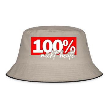 100% Nicht Heute - Bucket Hat - Khaki/Schwarz - Vorne