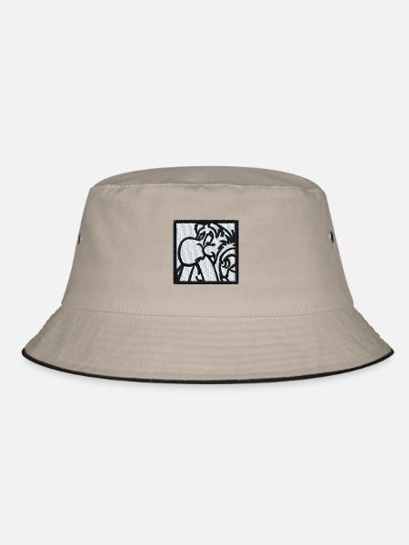 Asterix & Obelix Stickmotiv Miraculix - Bucket Hat - Khaki/Schwarz