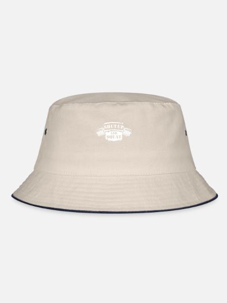 Shut Up and Squat Bodybuilding - Bucket Hat - ecru/navy - Back