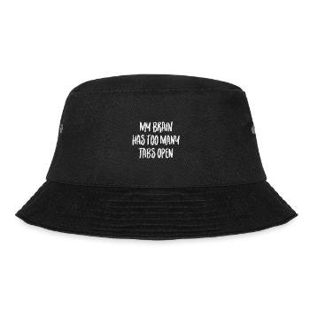 Mein Gehirn hat zu viele Tabs geöffnet - Bucket Hat - Schwarz - Hinten - Lela (165cm)