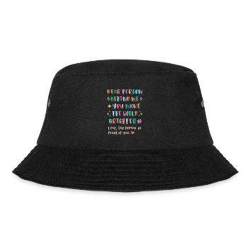 Verbreite Freundlichkeit hinter dir - Bucket Hat - Schwarz - Hinten - Lela (165cm)