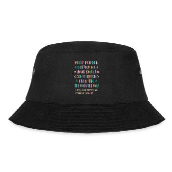 Dein Lächeln kann den dunkelsten Tag erhellen - Bucket Hat - Schwarz - Hinten - Lela (165cm)
