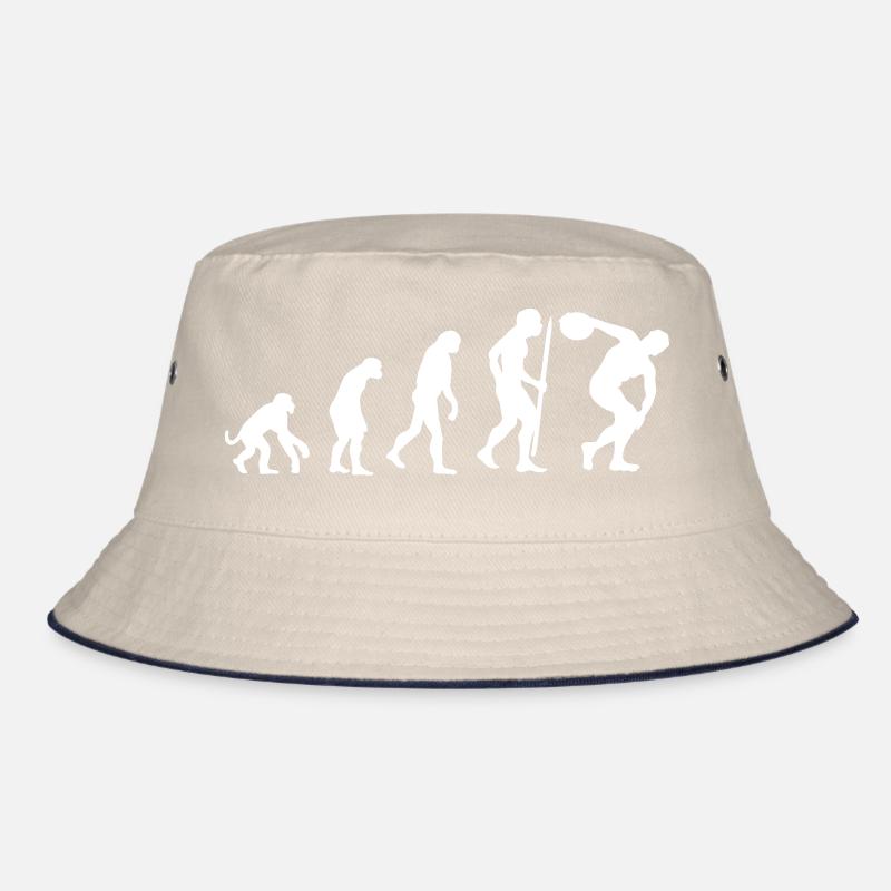 Evolution discus throw Athlete discus thrower Bucket Hat