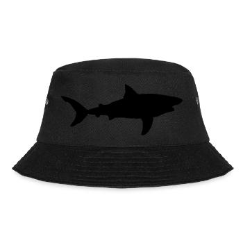 Great White Sharks Sea Shark Fin Ocean Silhouette - Bucket Hat - black - Front - Lela (165cm)