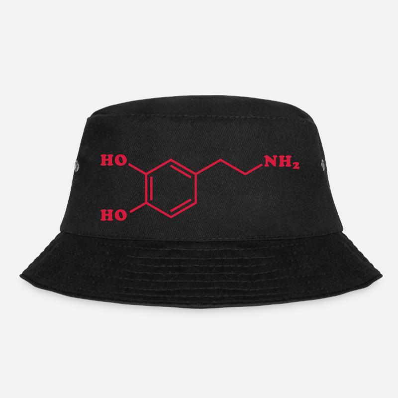 Chemische Molekülformel von Dopamin - Bucket Hat - Schwarz