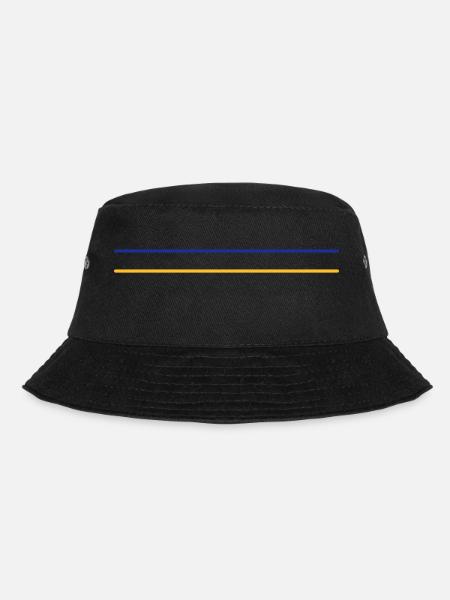 Minimalist Ukraine design - for solidarity - Bucket Hat - black