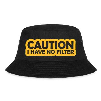 caution no filter Zitat - Bucket Hat - Schwarz - Vorne - Lela (165cm)
