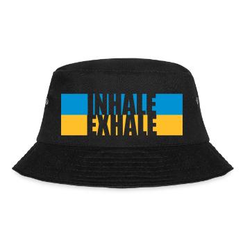 inhale exhale yoga quote - Bucket Hat - black - Front - Lela (165cm)