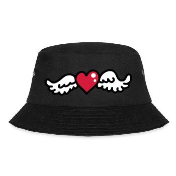 Heart Wings 3 - Bucket Hat - black - Front - Lela (165cm)