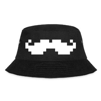 8bit pixel moustache - Bucket Hat - black - Front - Lela (165cm)