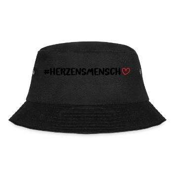 Herzensmensch Herz - Bucket Hat - Schwarz - Vorne - Lela (165cm)