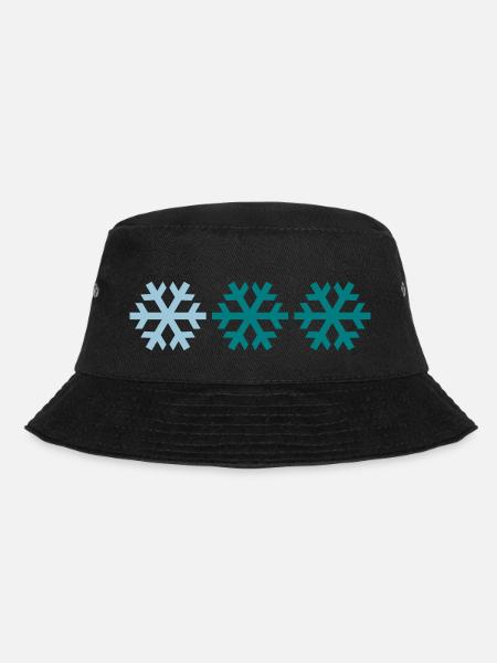 Drei Schneeflocken - Bucket Hat - Schwarz