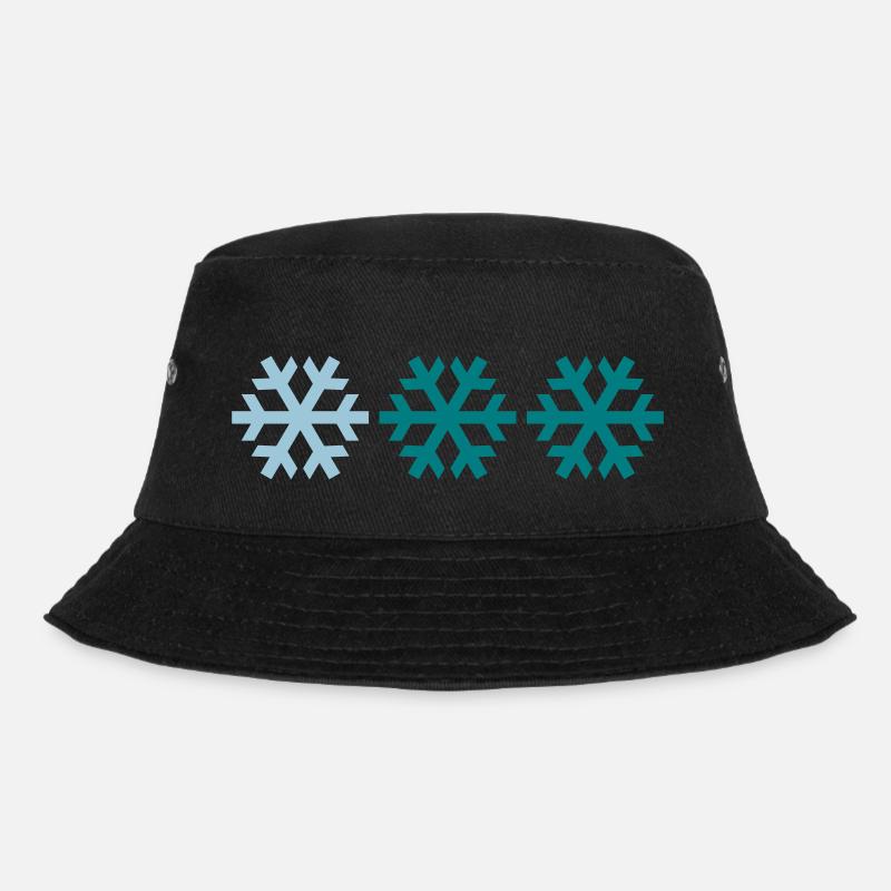 Drei Schneeflocken - Bucket Hat - Schwarz