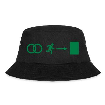 Hochzeit - Junggeselle - Bucket Hat - Schwarz - Vorne - Lela (165cm)