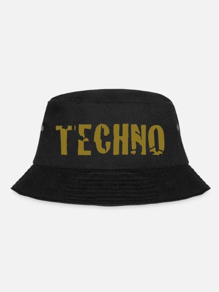 techno - Bucket Hat - Schwarz
