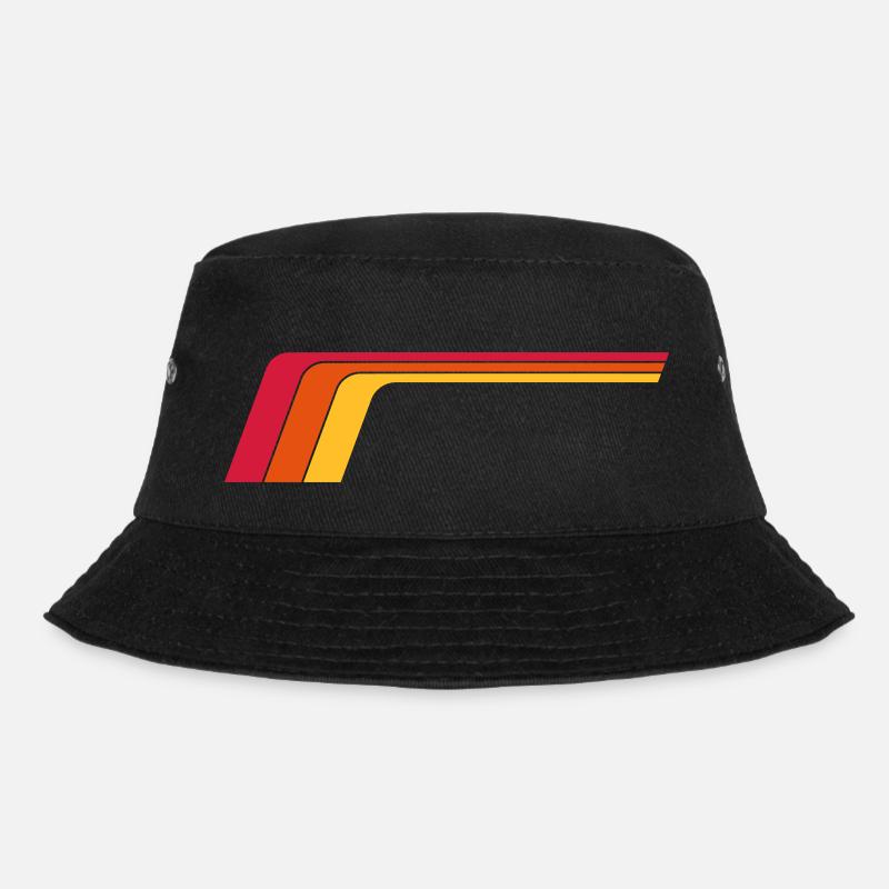 Retro Stripes - Bucket Hat - Schwarz