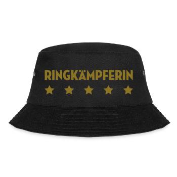Ringkampfer Wrestling Ringen Ringer Ringerin - Bucket Hat - Schwarz - Vorne - Lela (165cm)
