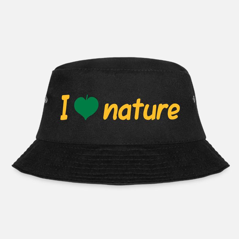 ★ Design colors can be changed ★ I love nature (sheet) - Bucket Hat - black
