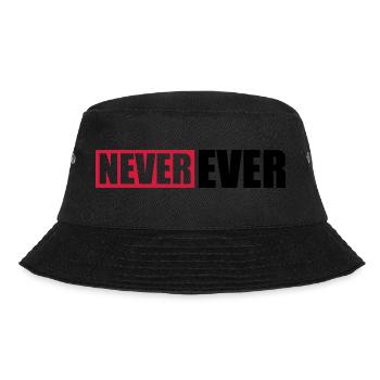 Balken Never Ever - Bucket Hat - Schwarz - Vorne - Lela (165cm)