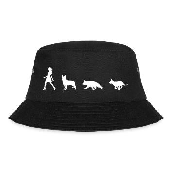 Woman with dog followers funny dog silhouette - Bucket Hat - black - Front - Lela (165cm)