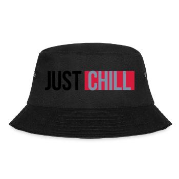 Just Chill Text Logo - Bucket Hat - Schwarz - Vorne - Lela (165cm)