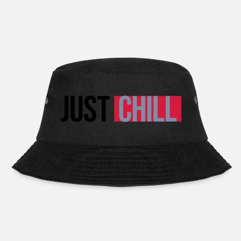 Just Chill Text Logo - Bucket Hat - Schwarz