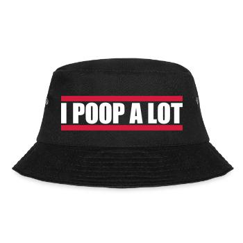 I poop a lot - Bucket Hat - Schwarz - Vorne - Lela (165cm)