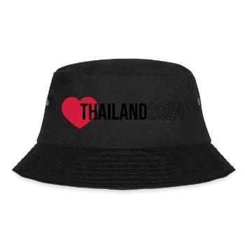 Thailand 2024 Herz Urlaub - Bucket Hat - Schwarz - Vorne - Lela (165cm)