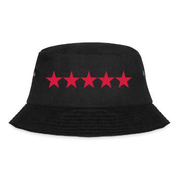 5 Sterne - Bucket Hat - Schwarz - Vorne - Lela (165cm)