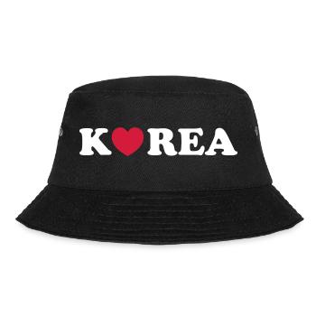 Korea Love Heart - Bucket Hat - black - Front - Lela (165cm)