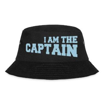 I Am the Captain Segler Spruch Text Zitat Logo - Bucket Hat - Schwarz - Vorne - Lela (165cm)