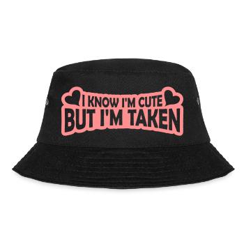 cute but taken Zitat - Bucket Hat - Schwarz - Vorne - Lela (165cm)