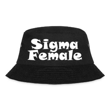Sigma Female - Schriftzug - Bucket Hat - Schwarz - Vorne - Lela (165cm)