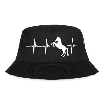 EIN HERZ FÜR PFERDE - ICH LIEBE PFERDE! - Bucket Hat - Schwarz - Vorne - Lela (165cm)