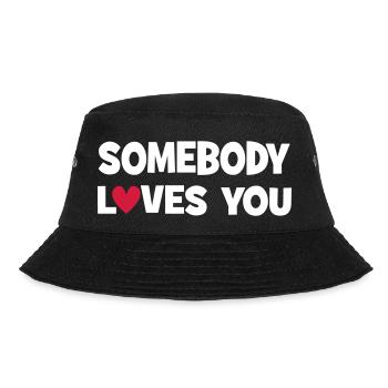 Jemand liebt Dich - Bucket Hat - Schwarz - Vorne - Lela (165cm)