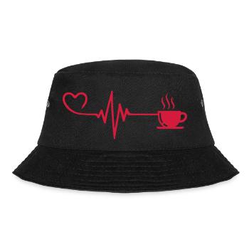Coffee Cup Pulse Heartbeat Love - Bucket Hat - black - Front - Lela (165cm)