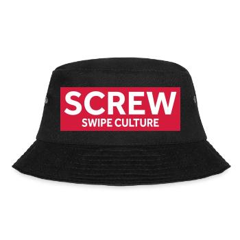 SCREW SWIPE CULTURE - Bucket Hat - Schwarz - Vorne - Lela (165cm)