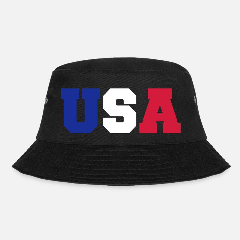 USA - Bucket Hat - Schwarz