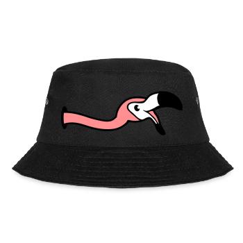 loch wand lachen mund auf essen trinken beugen unt - Bucket Hat - Schwarz - Vorne - Lela (165cm)