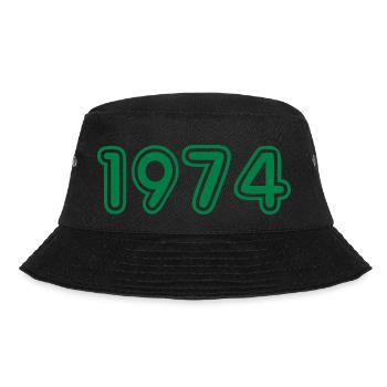College Zahlen, Jahreszahlen, Jahrgang, 1974 - Bucket Hat - Schwarz - Vorne - Lela (165cm)