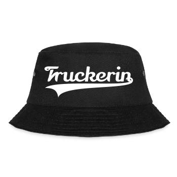 Truckerin Berufskraftfahrerin Truck Trucker Girl - Bucket Hat - Schwarz - Vorne - Lela (165cm)