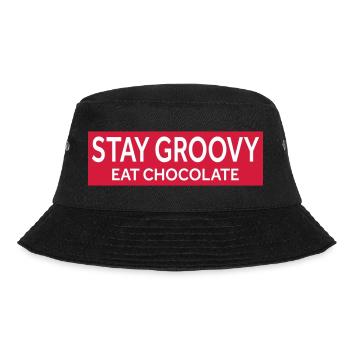 STAY GROOVY - EAT CHOCOLATE - Bucket Hat - black - Front - Lela (165cm)