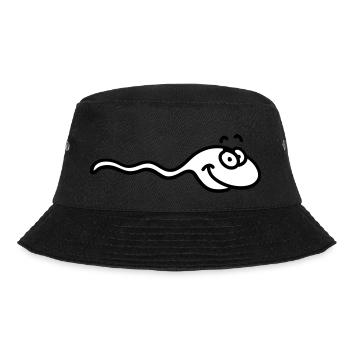 Sperma - Bucket Hat - Schwarz - Vorne - Lela (165cm)