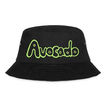 Avocado_SCHRIFT, lecker, vegan, gesund - Bucket Hat - Schwarz - Vorne - Lela (165cm)