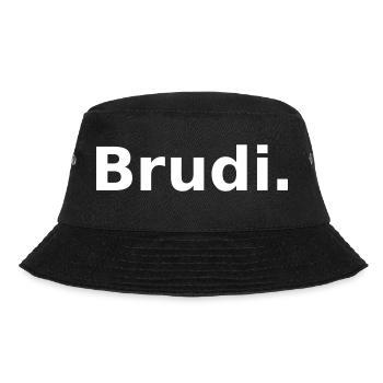 BRUDI. Der liebe Bruder aka Brudi - Bucket Hat - Schwarz - Vorne - Lela (165cm)