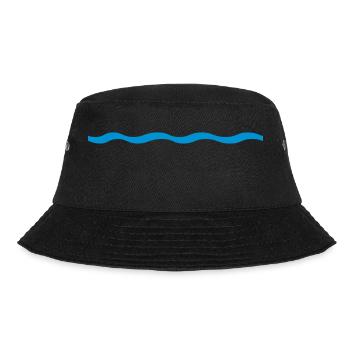 Wasser Linie Welle 1 - Bucket Hat - Schwarz - Vorne - Lela (165cm)