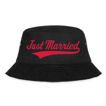Just Married (Marriage / Wedding) - Bucket Hat - black - Front - Lela (165cm)
