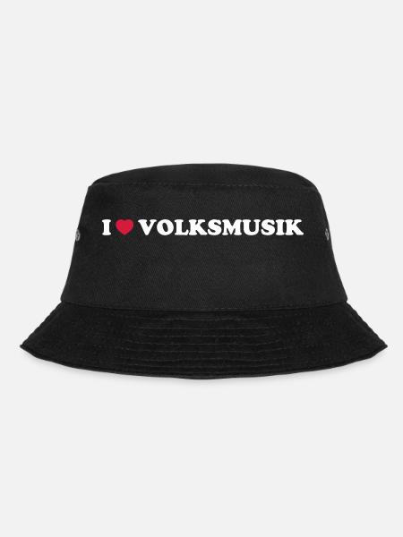 I LOVE VOLKSMUSIK - Bucket Hat - Schwarz