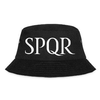 SPQR Schriftzug Vektor Hell - Bucket Hat - Schwarz - Vorne - Lela (165cm)